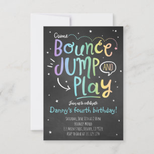 Invitación a la fiesta de cumpleaños de saltar y j