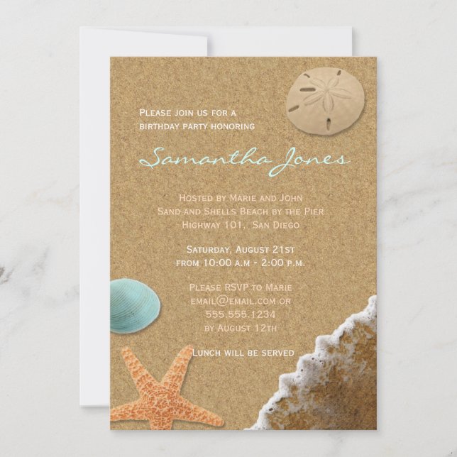 Invitación a la fiesta de cumpleaños de Sand and S (Anverso)