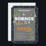 Invitación a la fiesta de cumpleaños de SCIENCE<br><div class="desc">Este diseño va a todos los chicos a los que les encanta experimentar y descubrir cosas nuevas. La ciencia puede ser un montón de diversión.</div>