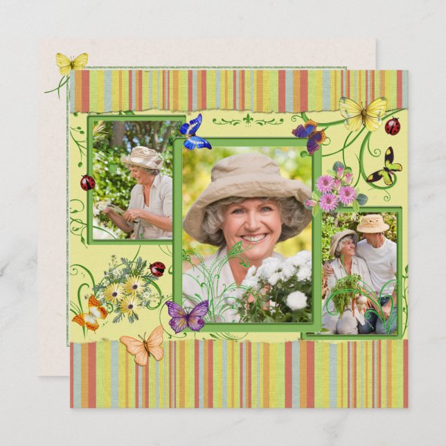 Invitación a la fiesta de cumpleaños de Shabby Chi (Anverso / Reverso)