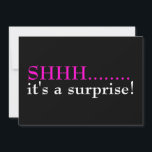 Invitación a la fiesta de cumpleaños de Shhh Surpr<br><div class="desc">Shhh es una invitación sorpresa para la fiesta de cumpleaños en rosa negro y caliente. Celebración de la fiesta de cumpleaños número 70,  nuestra plantilla está lista para ti. ¡Celebra setenta!</div>