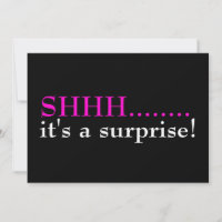Invitación a la fiesta de cumpleaños de Shhh Surpr