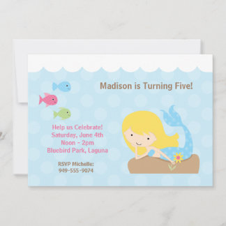 Invitación a la fiesta de cumpleaños de Sirena