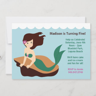 Invitación a la fiesta de cumpleaños de Sirena