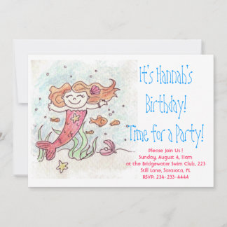 Invitación a la fiesta de cumpleaños de Sirena