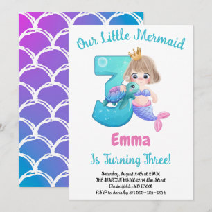 Invitación a la fiesta de cumpleaños de Sirena
