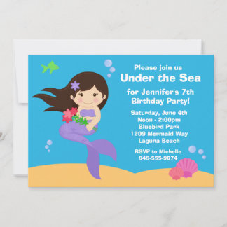Invitación a la fiesta de cumpleaños de Sirena