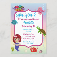 Invitación a la fiesta de cumpleaños de Sirena