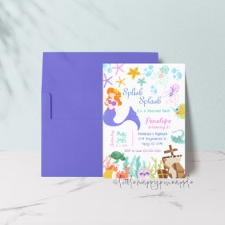 Invitación a la fiesta de cumpleaños de Sirena