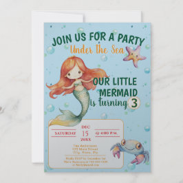 Invitación a la fiesta de cumpleaños de Sirena