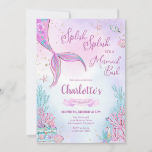 Invitación a la fiesta de cumpleaños de Sirena