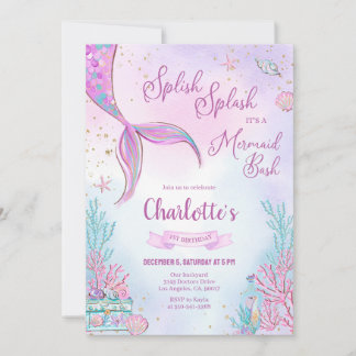 Invitación a la fiesta de cumpleaños de Sirena