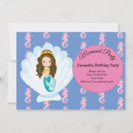 Invitación a la fiesta de cumpleaños de sirena ama