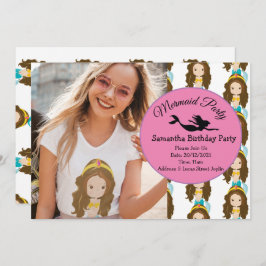 Invitación a la fiesta de cumpleaños de sirena ama