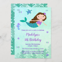 Invitación a la fiesta de cumpleaños de Sirena baj