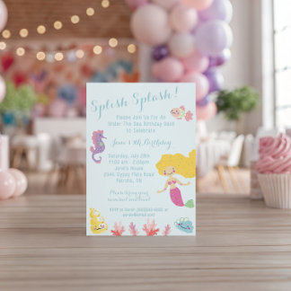 Invitación a la fiesta de cumpleaños de Sirena baj