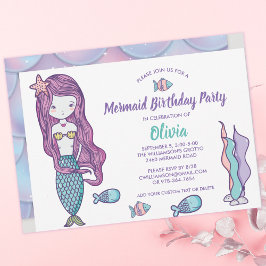 Invitación a la fiesta de cumpleaños de Sirena baj