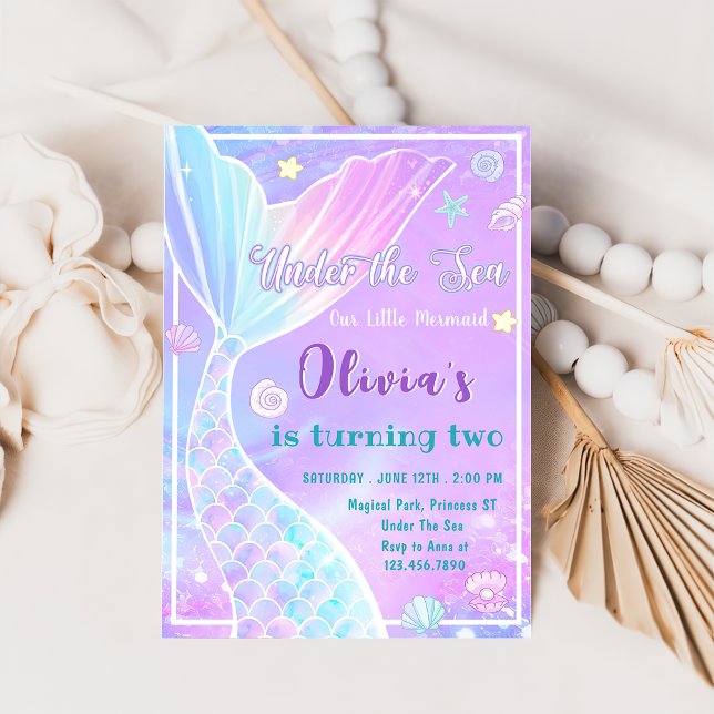 Invitación a la fiesta de cumpleaños de Sirena baj (Subido por el creador)
