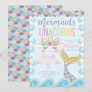 Invitación a la fiesta de cumpleaños de Sirena de