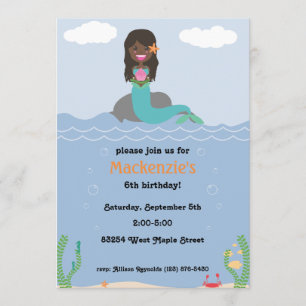 Invitación a la fiesta de cumpleaños de Sirena - O