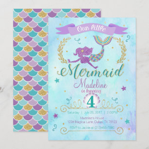 Invitación a la fiesta de cumpleaños de Sirena Oro