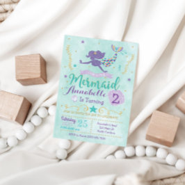 Invitación a la fiesta de cumpleaños de Sirena Oro