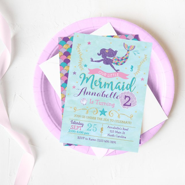Invitación a la fiesta de cumpleaños de Sirena Oro (Subido por el creador)