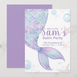 Invitación a la fiesta de cumpleaños de Sirena Swi