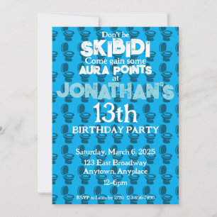 Invitación a la fiesta de cumpleaños de Skibidi To
