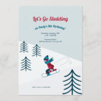 Invitación a la fiesta de cumpleaños de Sledding