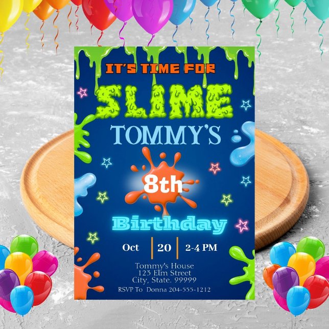 Invitación a la fiesta de cumpleaños de Slime (Subido por el creador)