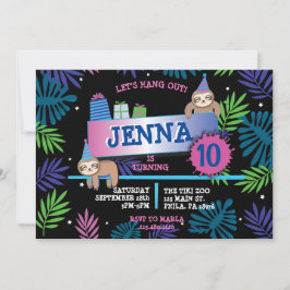 Invitación a la fiesta de cumpleaños de SLOTH ZOO 