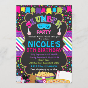 Invitación a la fiesta de cumpleaños de Slumber Sl