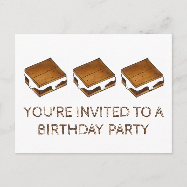Invitación a la fiesta de cumpleaños de S'mores ju (Anverso)