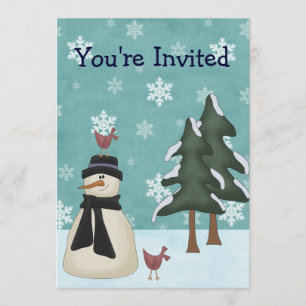 Invitación a la fiesta de cumpleaños de Snowman Wi