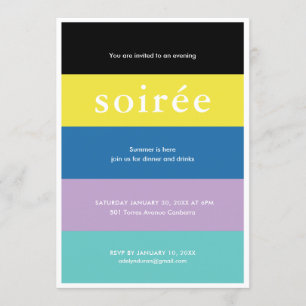 Invitación a la fiesta de cumpleaños de Soiree