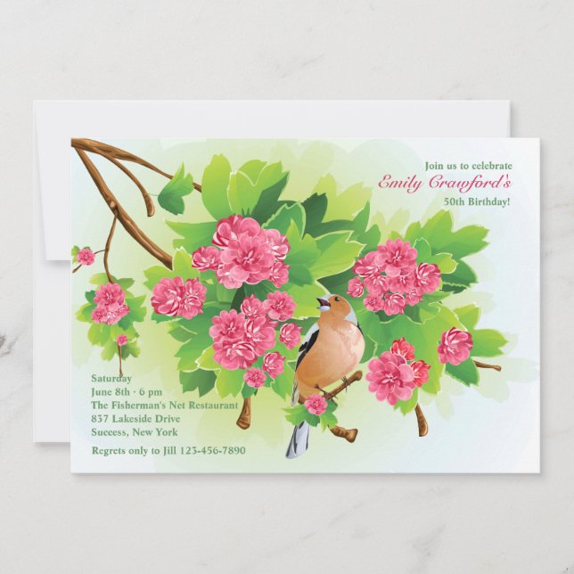 Invitación a la fiesta de cumpleaños de Songbird (Anverso)