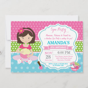Invitación a la fiesta de cumpleaños de Spa Sleepo