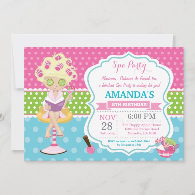 Invitación a la fiesta de cumpleaños de Spa Sleepo (Anverso)
