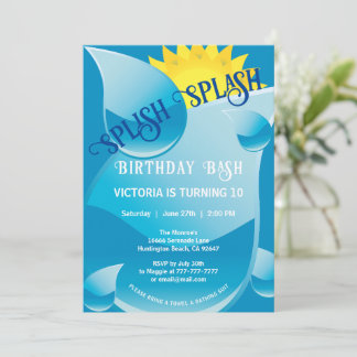 Invitación a la fiesta de cumpleaños de Splash