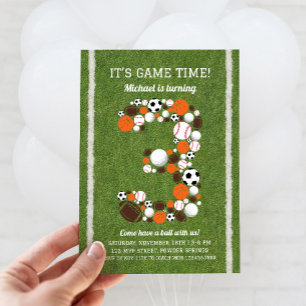 Invitación a la fiesta de cumpleaños de Sports 3