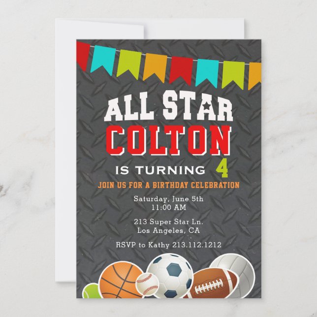 Invitación a la fiesta de cumpleaños de Star Boys (Anverso)