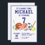 Invitación a la fiesta de cumpleaños de Star Sport<br><div class="desc">EDITABLE Es Tiempo de Juego Invitación al Aniversario de Todos los Deportes Estrella Elegante Evento Deportivo Múltiple Todas las Edades Cumpleaños Invitar a Todos los Hombres Temático Deportivo Estrella Invitar a la Fiesta de Cumpleaños Deportivo</div>