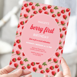 Invitación a la fiesta de cumpleaños de Strawberry