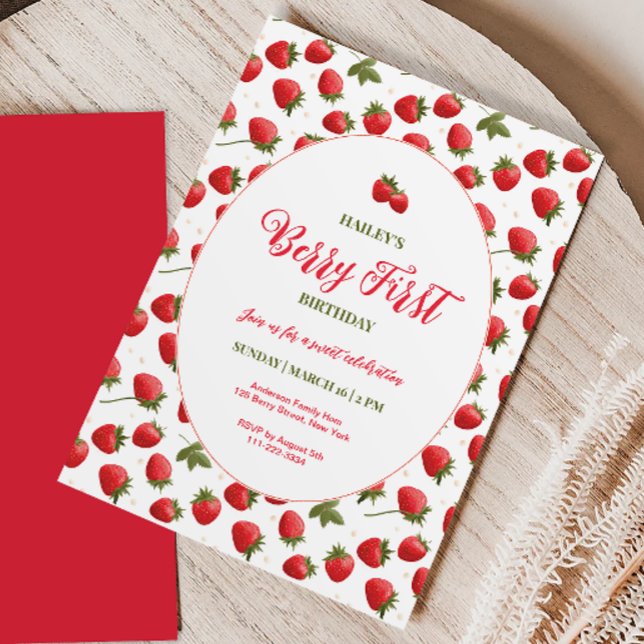 Invitación a la fiesta de cumpleaños de Strawberry (Subido por el creador)