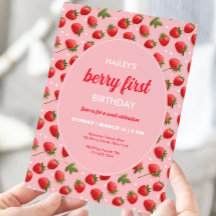Invitación a la fiesta de cumpleaños de Strawberry