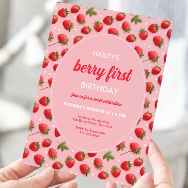 Invitación a la fiesta de cumpleaños de Strawberry (Subido por el creador)