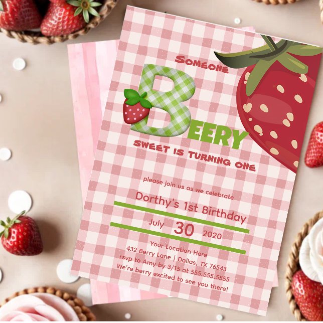 Invitación a la fiesta de cumpleaños de Strawberry (Subido por el creador)