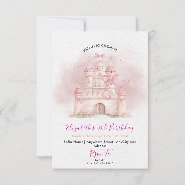 Invitación a la fiesta de cumpleaños de Su Alteza  (Anverso)