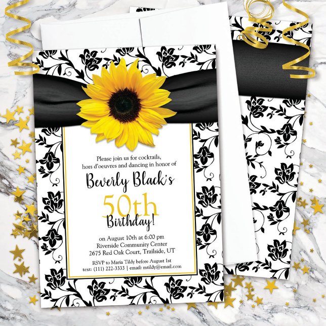 Invitación a la fiesta de cumpleaños de Sunflower  (Subido por el creador)